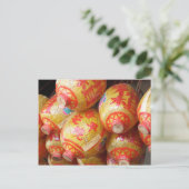 Glückliche chinesische Papierlaternen Postkarte (Stehend Vorderseite)