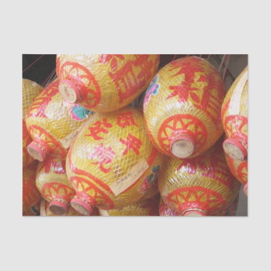 Glückliche chinesische Papierlaternen Seidenpapier (Vorderseite)