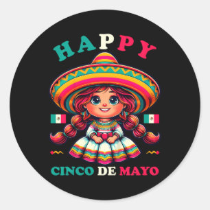 Glückliche Cinco De Mayo Kinder T-Shirt Mädchen Me Runder Aufkleber