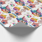 Glückliche Clowns Geschenkpapier (Ecke)