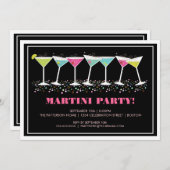 Glückliche Cocktail-Martini-Party Einladung (Vorne/Hinten)