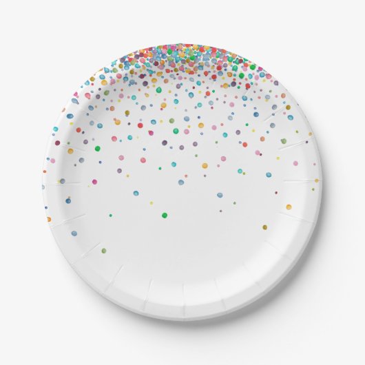 Glückliche Confetti-Punkte Pappteller (Vorderseite)