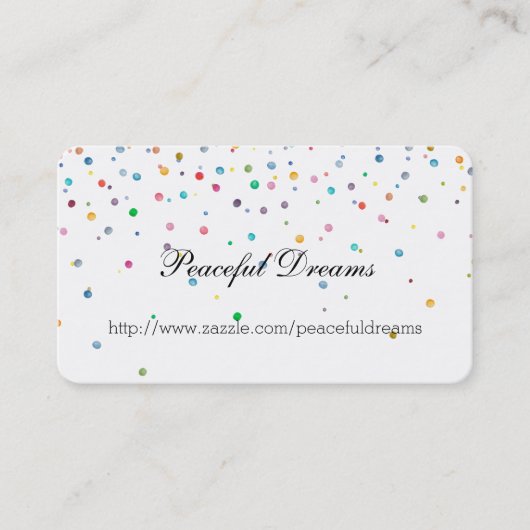 Glückliche Confetti-Punkte Visitenkarte (Vorderseite)