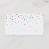 Glückliche Confetti-Punkte Visitenkarte (Rückseite)