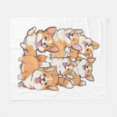 glückliche Corgi-Hunde Fleecedecke (Vorderseite (Horizontal))