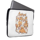 glückliche Corgi-Hunde Laptopschutzhülle (Vorne Rechts)