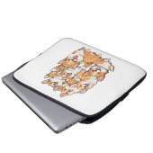 glückliche Corgi-Hunde Laptopschutzhülle (Vorne Knopf)