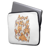 glückliche Corgi-Hunde Laptopschutzhülle (Vorderseite Links)