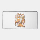 glückliche Corgi-Hunde Schreibtischunterlage (Vorderseite)