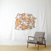 glückliche Corgi-Hunde Wandteppich (Beispiel (Horizontal))