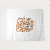 glückliche Corgi-Hunde Wandteppich (Vorderseite (Horizontal))