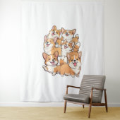 glückliche Corgi-Hunde Wandteppich (Beispiel)