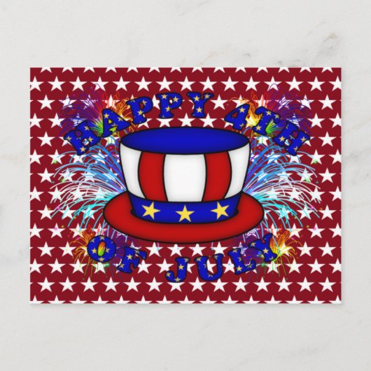 Glückliche Crackers vom 4. Juli Postkarte (Vorderseite)