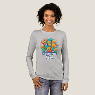 Glückliche Crew - Niedliches und fröhliches Langsc Tri-Blend Shirt