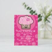 Glückliche Cupcake Geburtstagsparty Einladung (Stehend Vorderseite)