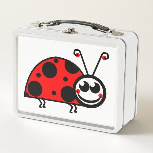 Glückliche Dame Bug Metall Lunch Box (Vorderseite)
