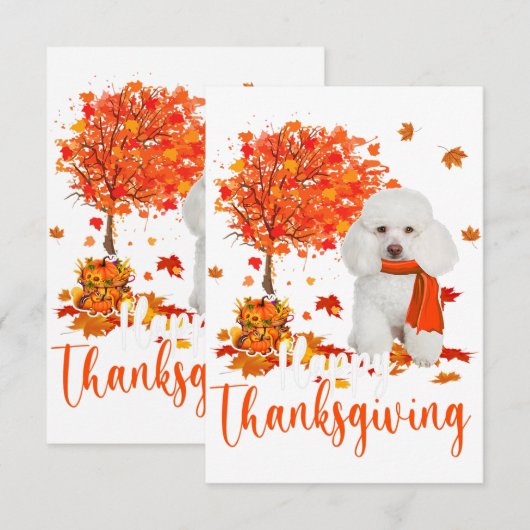 glückliche Danksagerin Poodle und Herbstbaumpoodle (Vorne/Hinten)