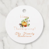 Glückliche Danksagung Kürbiswasserfarbe Liebesmark Geschenkanhänger (Vorderseite)