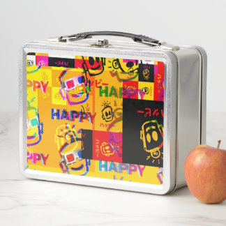 Glückliche defekte Metall-Lunchbox Metall Brotdose