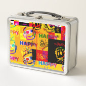 Glückliche defekte Metall-Lunchbox Metall Brotdose (Vorderseite)