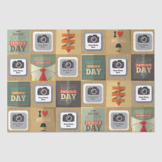 Glückliche der Vatertags-Postkarte Seidenpapier (Vorderseite)