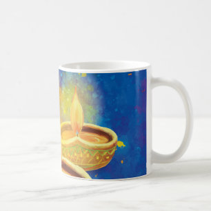 Glückliche Diwali aufschlussreiche Kerzen Kaffeetasse