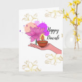 Glückliche Diwali Faltkarte Karte (Gelbe Blume)