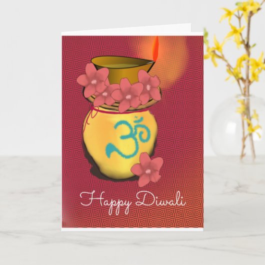 Glückliche Diwali Faltkarte Karte (Gelbe Blume)