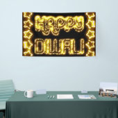Glückliche Diwali gelbe goldene Banner (Messeveranstaltung)