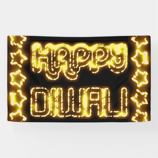 Glückliche Diwali gelbe goldene Banner (Horizontal)