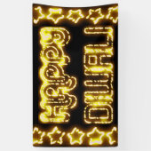 Glückliche Diwali gelbe goldene Banner (Vertikal)