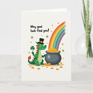 Glückliche Drachen-Smile-St.-Patricks-Tag-Karte Karte
