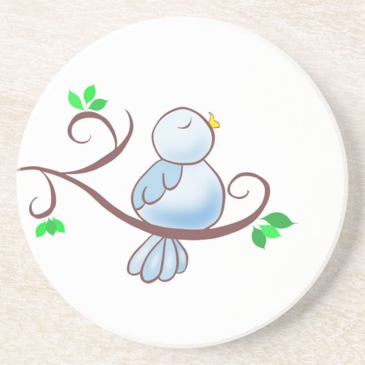 Glückliche Drossel Getränkeuntersetzer (Vorne)