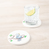 Glückliche Drossel Getränkeuntersetzer (Seite)