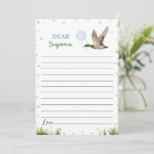 Glückliche Duck Boy Time Capsule Note Card Dankeskarte (Stehend Vorderseite)