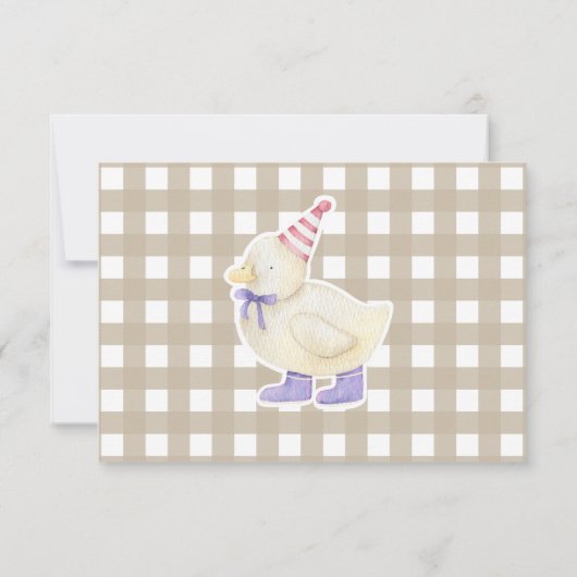 Glückliche Duckling Geburtstagsparty danke (Rückseite)