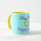 Glückliche Ehefrau-glückliche Leben-Gesichts-Tasse Tasse (Vorderseite Links)