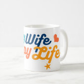 GLÜCKLICHE EHEFRAU, GLÜCKLICHE LEBEN Tasse: Kaffeetasse (VorderseiteRechts)