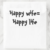 Glückliche Ehefrau = glückliches Leben Rechteckiger Aufkleber (Tasche)