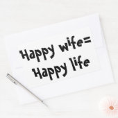 Glückliche Ehefrau = glückliches Leben Rechteckiger Aufkleber (Umschlag)