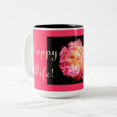 Glückliche Ehefrau! Glückliches Leben. Zweifarbige Tasse (Vorderseite Links)