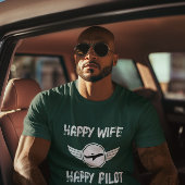 Glückliche Ehefrau Pilot Typografie, Luftfahrt, lu T-Shirt
