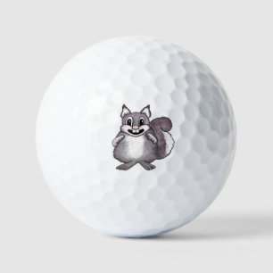 Glückliche Eichhörnchen-Cartoon-Zeichnung Golfball