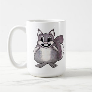 Glückliche Eichhörnchen-Cartoon-Zeichnung Kaffeetasse