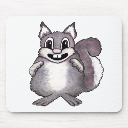Glückliche Eichhörnchen-Cartoon-Zeichnung Mousepad (Vorne)