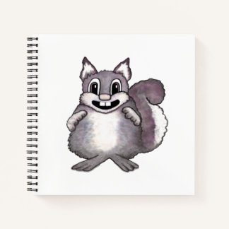 Glückliche Eichhörnchen-Cartoon-Zeichnung  Notizblock