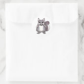 Glückliche Eichhörnchen-Cartoon-Zeichnung  Runder Aufkleber (Tasche)