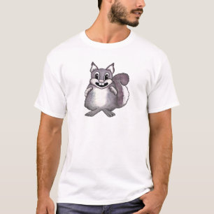 Glückliche Eichhörnchen-Cartoon-Zeichnung T-Shirt
