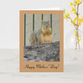 Glückliche Eichhörnchen-Karte der Mütter Tages Karte (Gelbe Blume)