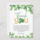 Glückliche ein Kleeblatt Geburtstag Danke Karte (Vorderseite)